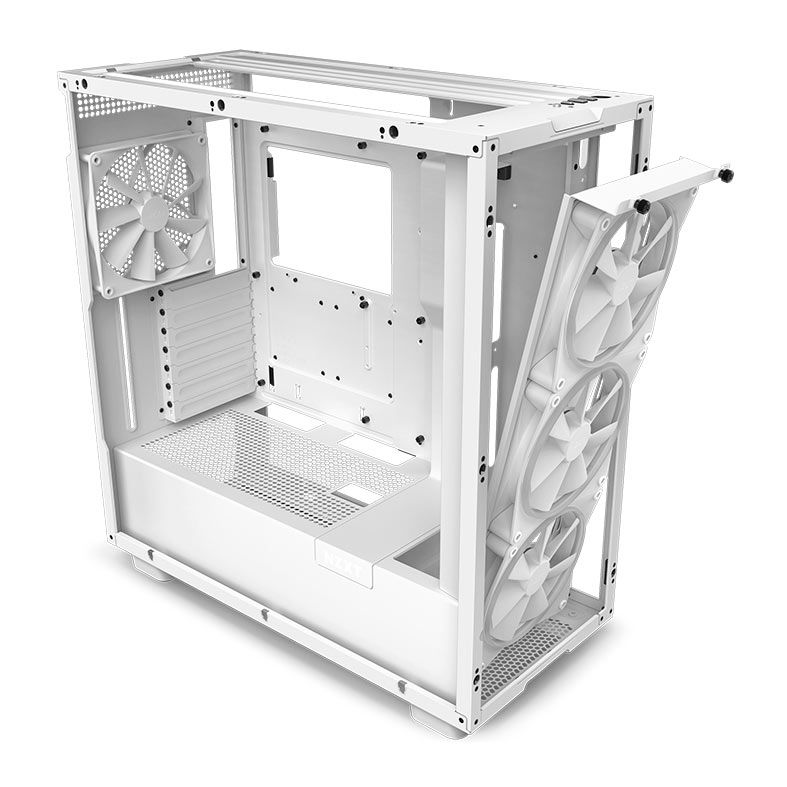 Gabinete Gamer NZXT H7 Elite, RGB, Mid-Tower, Lateral de Vidro, Com 4 Ventoinhas, Branco, CM-H71EW-01