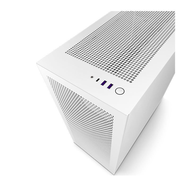 Gabinete Gamer NZXT H7 Flow, Mid-Tower, Lateral de Vidro, Com 2 Ventoinhas, Branco e Preto, CM-H71FG-01