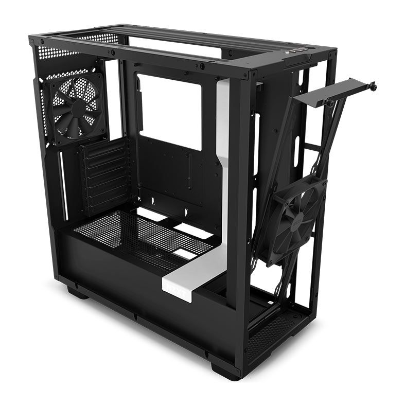Gabinete Gamer NZXT H7 Flow, Mid-Tower, Lateral de Vidro, Com 2 Ventoinhas, Branco e Preto, CM-H71FG-01