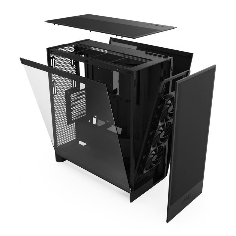 Gabinete Gamer NZXT H7 Flow, Mid-Tower, Lateral de Vidro, Com 3 Fans, Preto, CM-H72FB-01