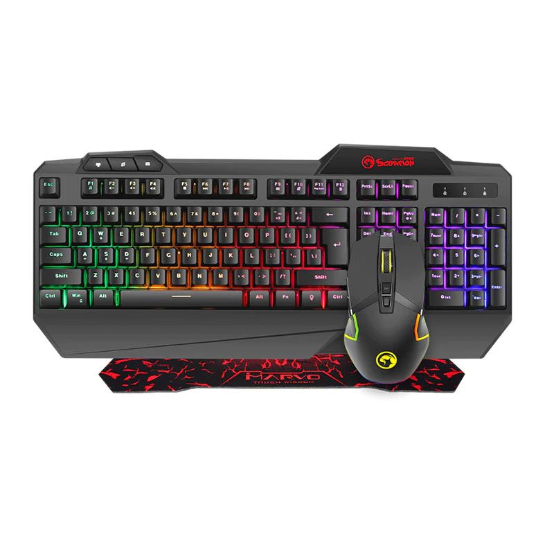 Combo Gamer Marvo Teclado, Mouse e Mousepad CM306, 4800DPI, 287x244x3mm, Preto, CM306