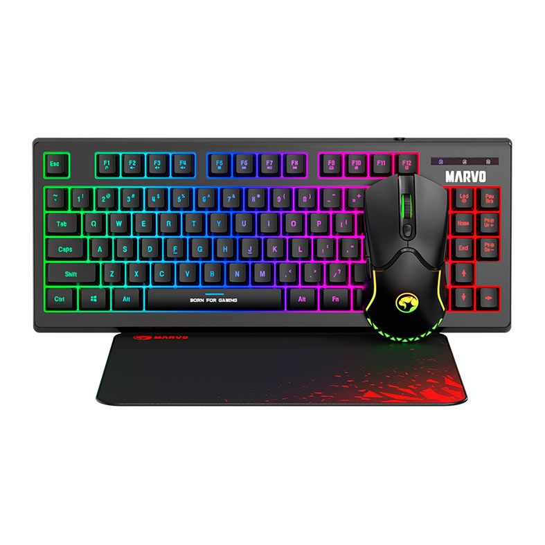 Combo Gamer Marvo Loot 30 3x1, Led, Teclado Membrana, Mouse 7200DPI, Mousepad Medio, CM310-EN