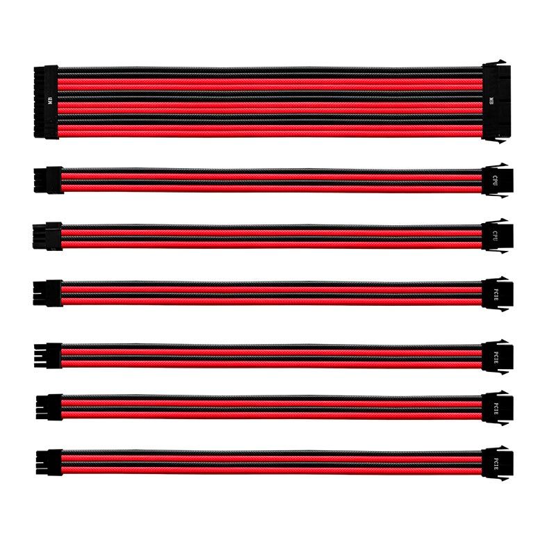 Kit Cabo Sleeved Cooler Master Preto/Vermelho, CMA-NEST16RDBK1-GL