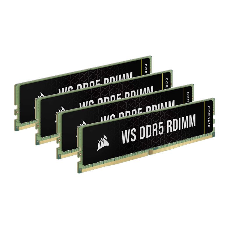 Memoria Corsair WS DDR5 RDIMM, 64GB (4x16GB), DDR5, 6000MT/s, C40, Preta, CMA64GX5M4B6000C40