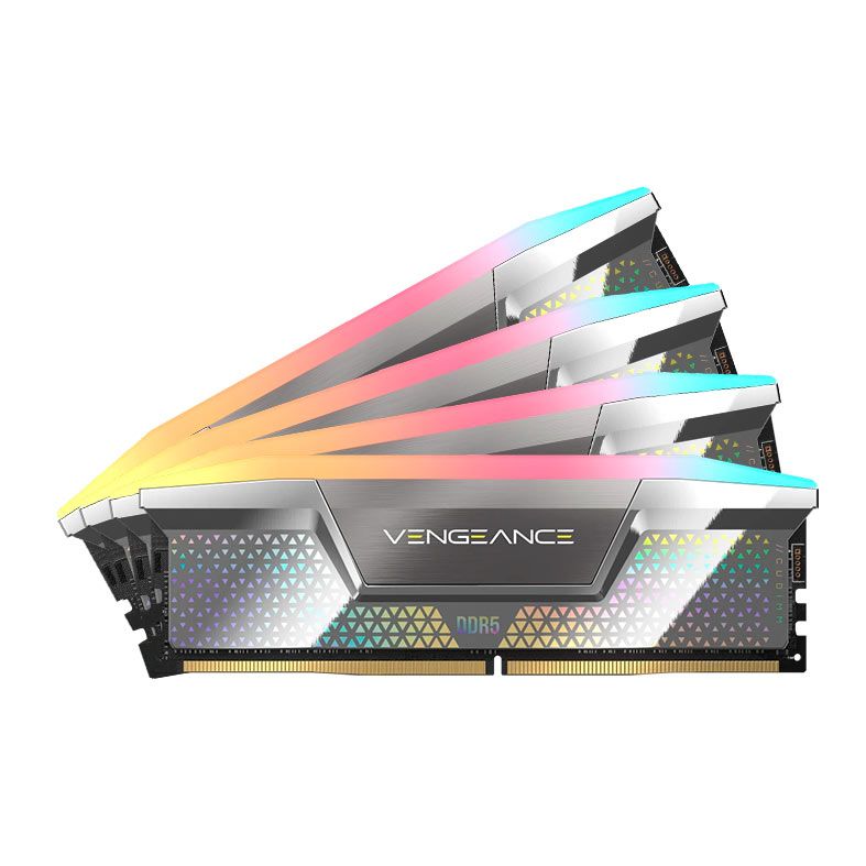 Memoria Corsair Vengeance, RGB, 96GB (4x24GB), DDR5, 7000MHz, C36, Prata, CMHC96GX5M4X7000C36