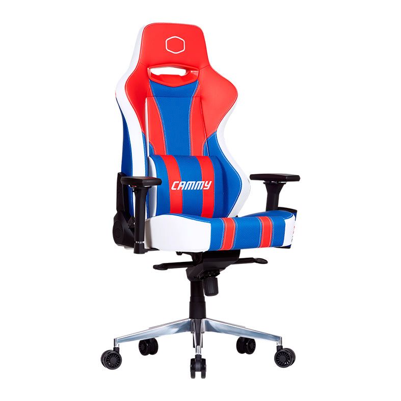 Cadeira Gamer Cooler Master Street Fighter 6 Cammy, Vermelho e Azul, CMI-GCX2-CAMMY