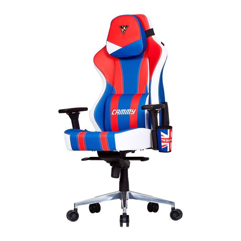 Cadeira Gamer Cooler Master Street Fighter 6 Cammy, Vermelho e Azul, CMI-GCX2-CAMMY