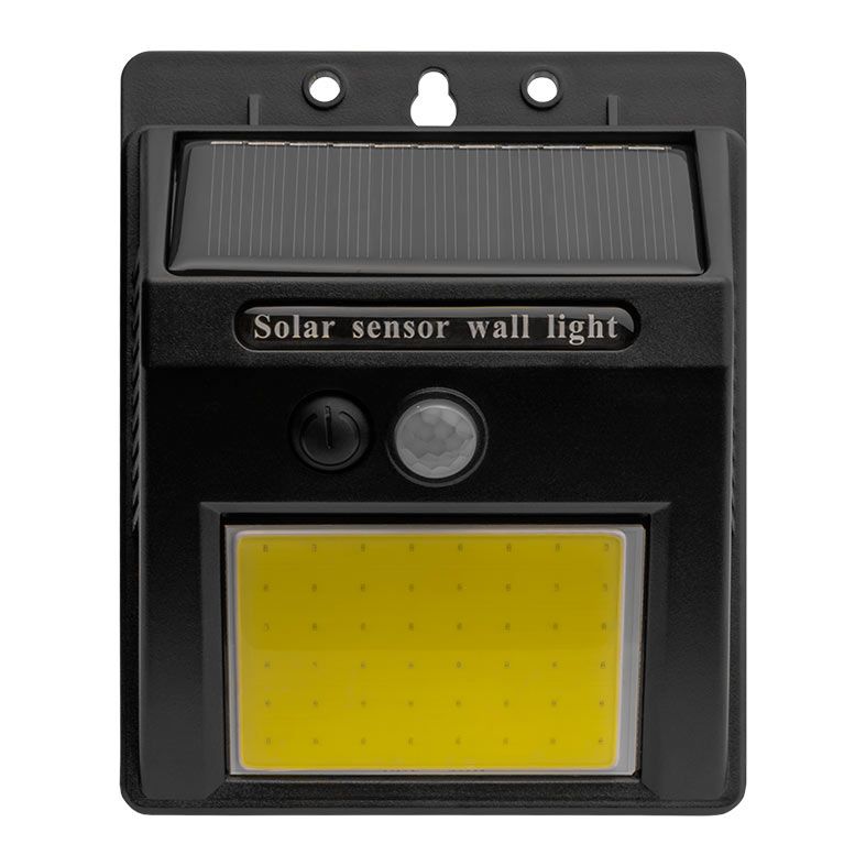 Arandela Solar Canmei, 9.6W, LED, Com Sensor, Preto, CMJ-ASL96-BL01