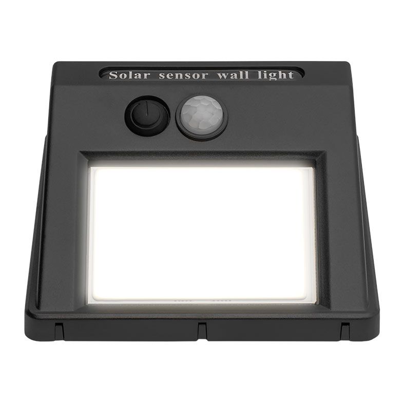 Arandela Solar Canmei, 9.6W, LED, Com Sensor, Preto, CMJ-ASL96-BL01