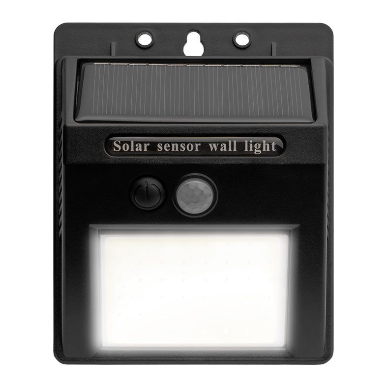 Arandela Solar Canmei, 9.6W, LED, Com Sensor, Preto, CMJ-ASL96-BL01