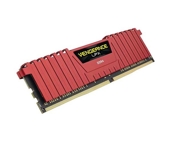 Memoria Corsair Vengeance LPX 8GB (1x8) DDR4 2400MHz C16 Vermelha, CMK8GX4M1A2400C16R