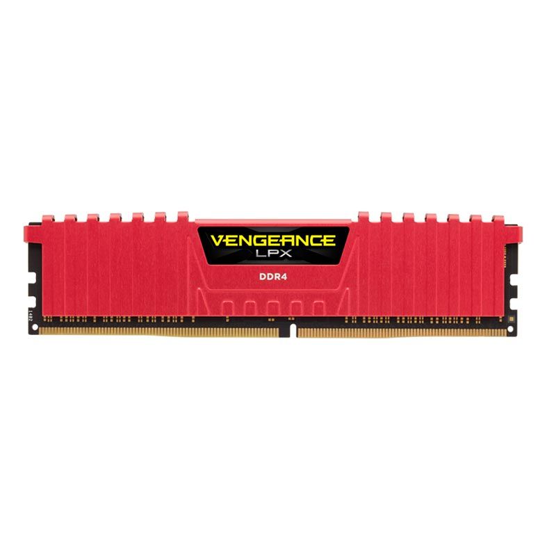 Memoria Corsair Vengeance LPX 8GB (1x8) DDR4 2400MHz C16 Vermelha, CMK8GX4M1A2400C16R