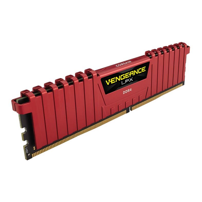 Memoria Corsair Vengeance LPX 8GB (1x8) DDR4 2666MHz C16 Vermelho, CMK8GX4M1A2666C16R