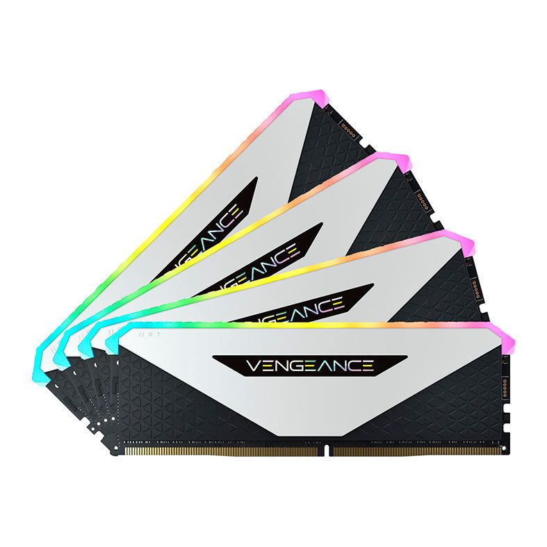 Memoria Corsair Vengeance RGB RT, 32GB (4x8GB), DDR4, 3600MHz, C18, Branca, CMN32GX4M4Z3600C18W