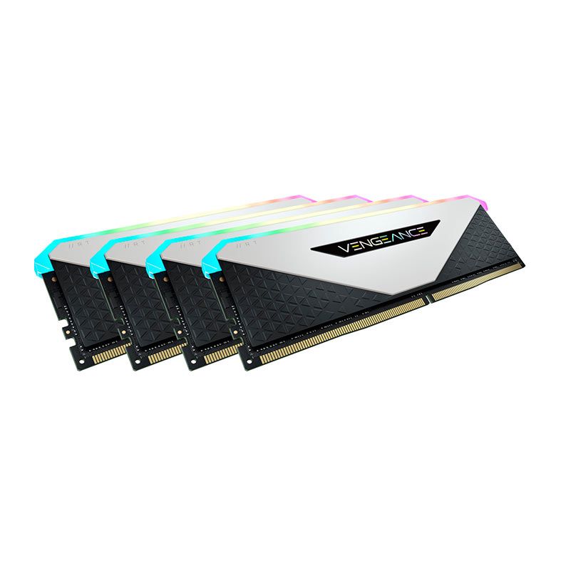 Memoria Corsair Vengeance RGB RT, 32GB (4x8GB), DDR4, 3600MHz, C18, Branca, CMN32GX4M4Z3600C18W