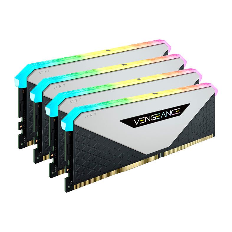 Memoria Corsair Vengeance RGB RT, 32GB (4x8GB), DDR4, 3600MHz, C18, Branca, CMN32GX4M4Z3600C18W