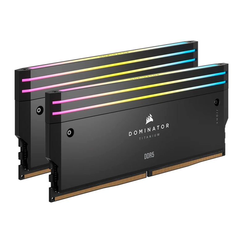 Memoria Corsair Dominator Titanium, RGB, 48GB (2x24GB), DDR5, 6400MHz, C36, Preto, CMP48GX5M2B6400C36