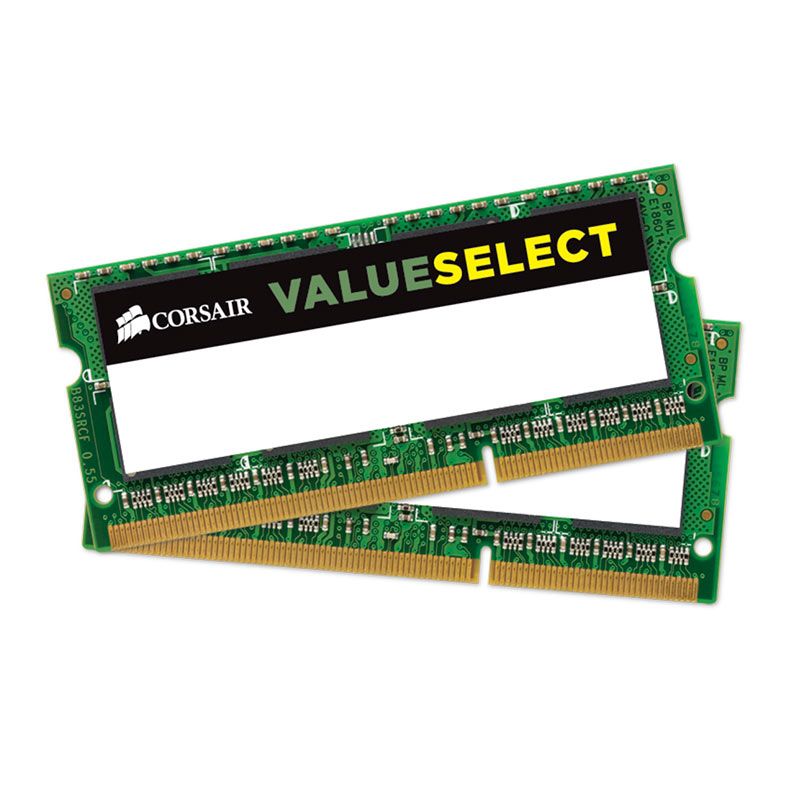 Memoria Notebook Corsair ValueSelect, 8GB (2x4GB), DDR3L, 1600MHz, C11, CMSO8GX3M2C1600C11