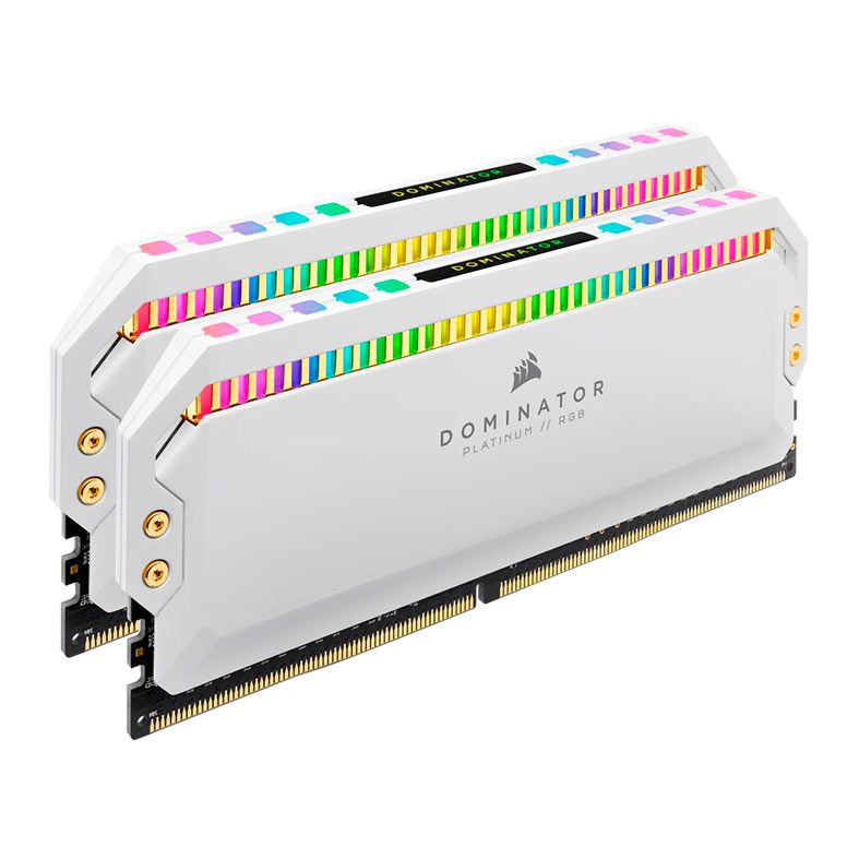 Memoria Corsair Dominator Platinum RGB, 16GB (2x8GB), DDR4, 3600MHz, C18, Branca, CMT16GX4M2D3600C18W