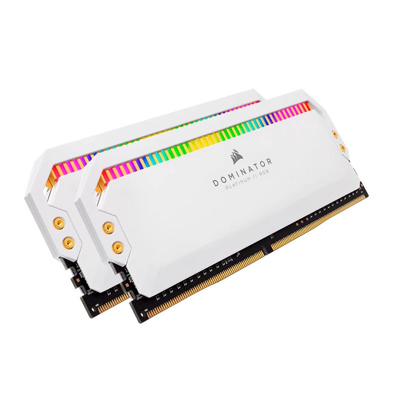 Memoria Corsair Dominator Platinum RGB, 16GB (2x8GB), DDR4, 3600MHz, C18, Branca, CMT16GX4M2D3600C18W