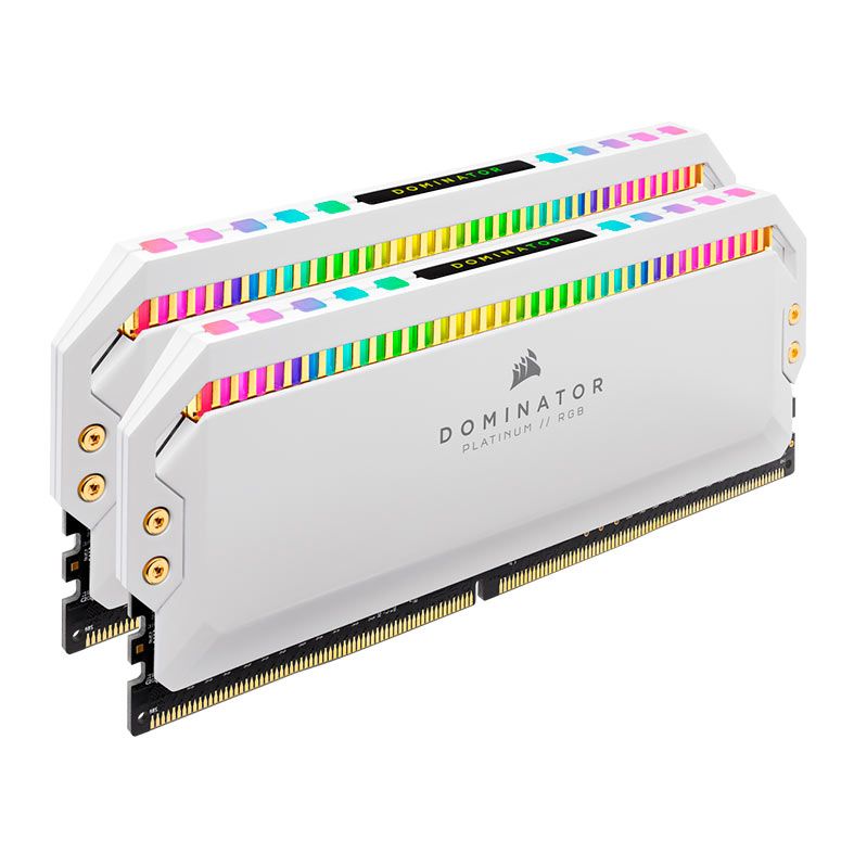 Memoria Corsair Dominator Platinum, RGB, 16GB (2x8GB), DDR4, 3200MHz, C16, Branca, CMT16GX4M2E3200C16W