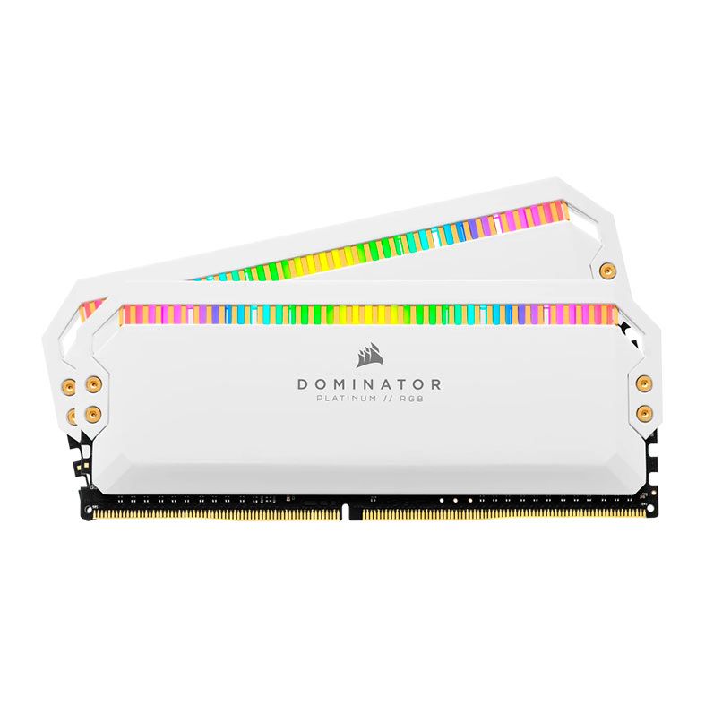 Memoria Corsair Dominator Platinum RGB, 32GB (2x16GB), DDR4, 3600MHz, C18, Branca, CMT32GX4M2D3600C18W