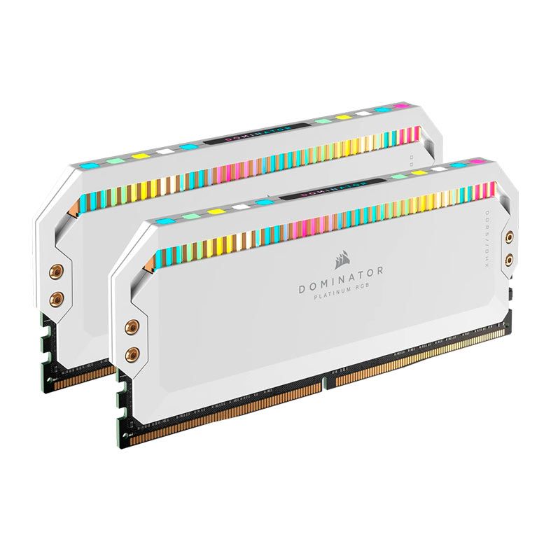 Memoria Corsair Dominator Platinum RGB, 64GB (2x32GB), DDR5, 5200MHz, C40, Branca, CMT64GX5M2B5200C40W