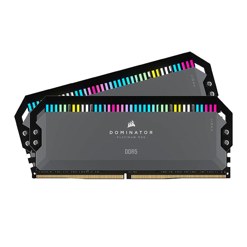 Memoria Corsair Dominator Platinum RGB, 64GB (2x32GB), DDR5, 5600MHz, C40, Cinza, CMT64GX5M2B5600Z40K