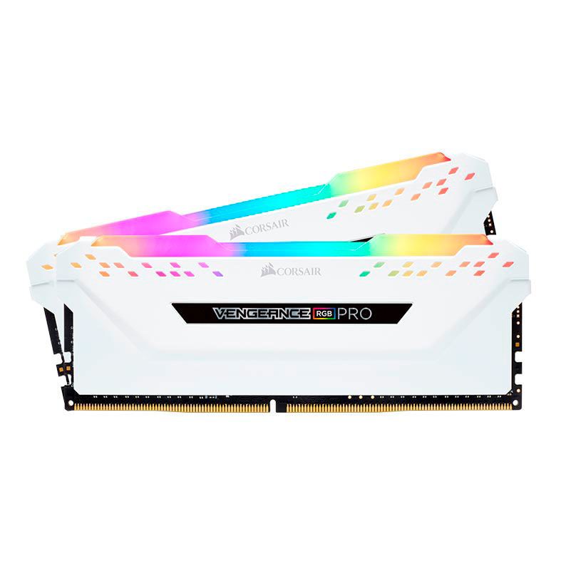 Memoria Corsair Vengeance RGB PRO 16GB (2x8) DDR4 3000MHz C15 Branca, CMW16GX4M2C3000C15W