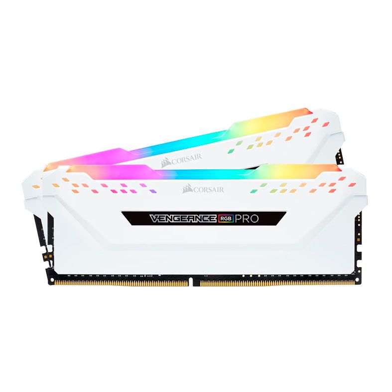 Memoria Corsair Vengeance RGB PRO, 16GB (2x8GB), DDR4, 3600MHz, C18, Branca, CMW16GX4M2D3600C18W