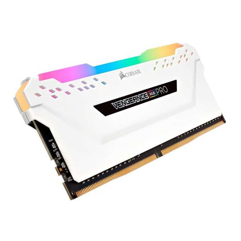 Memoria Corsair Vengeance RGB PRO, 16GB (2x8GB), DDR4, 3600MHz, C18, Branca, CMW16GX4M2D3600C18W