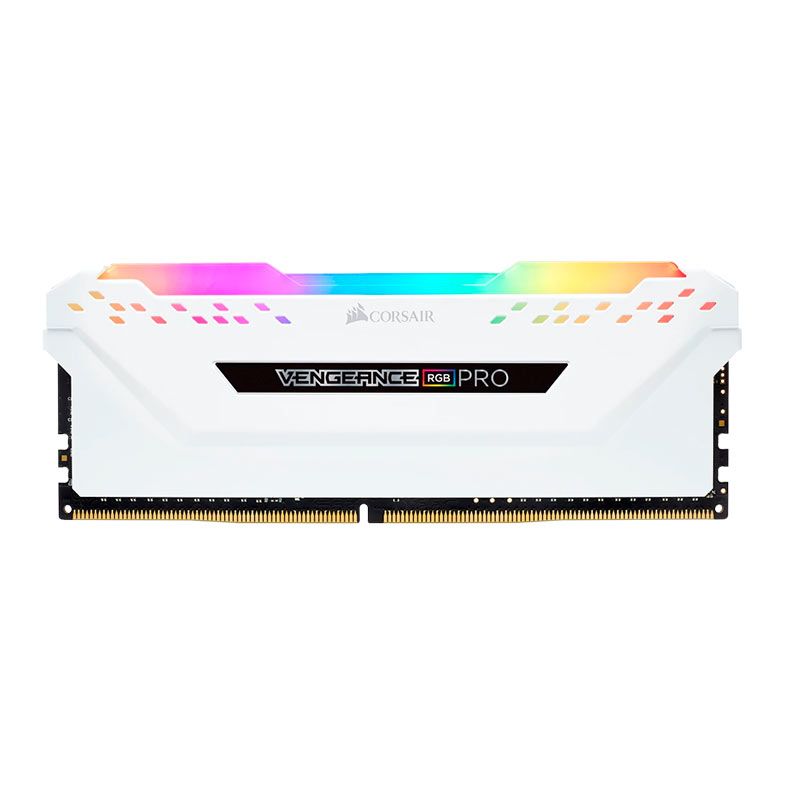 Memoria Corsair Vengeance RGB PRO, 16GB (2x8GB), DDR4, 3600MHz, C18, Branca, CMW16GX4M2D3600C18W