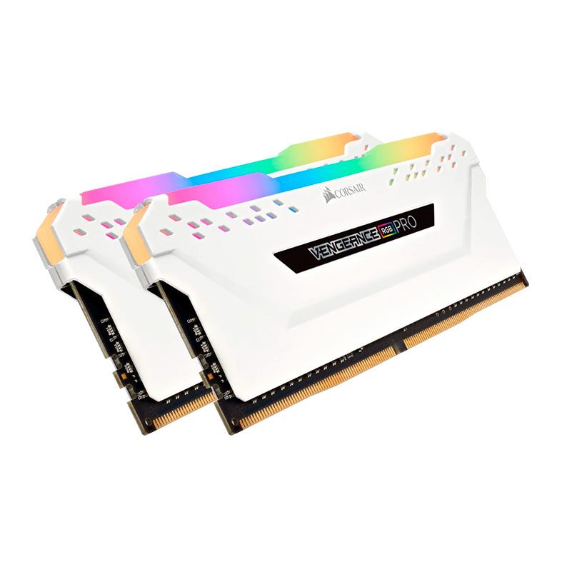 Memoria Corsair Vengeance RGB PRO, 16GB (2x8GB), DDR4, 3600MHz, C18, Branca, CMW16GX4M2D3600C18W