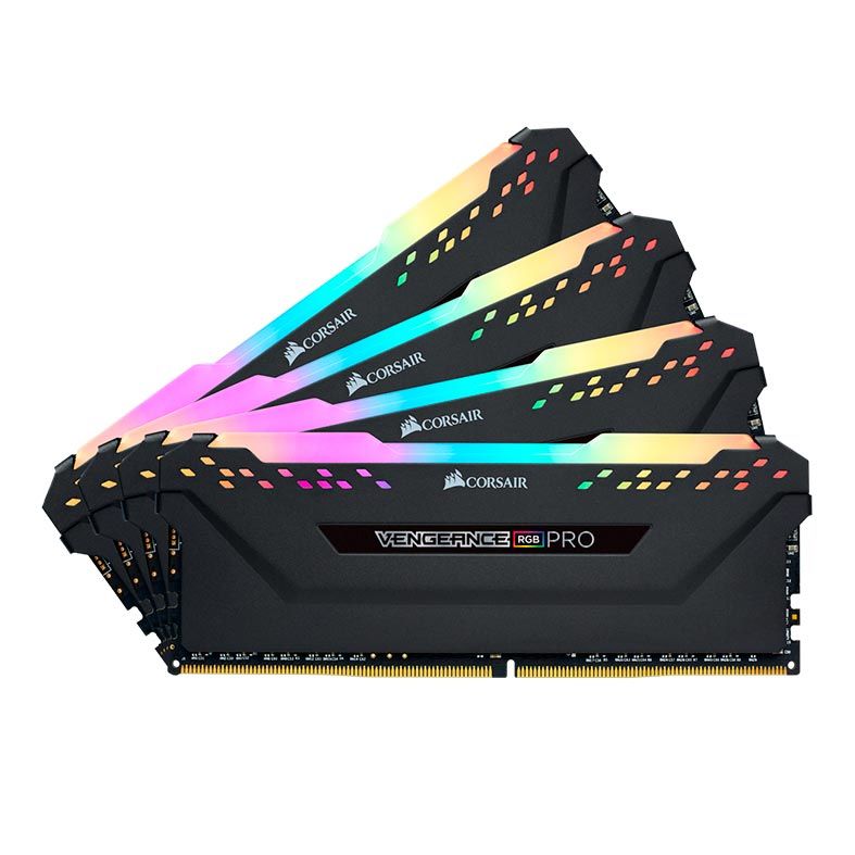 Memoria Corsair Vengeance RGB PRO 32GB (4x8) DDR4 3000MHz C15 Preta, CMW32GX4M4C3000C15