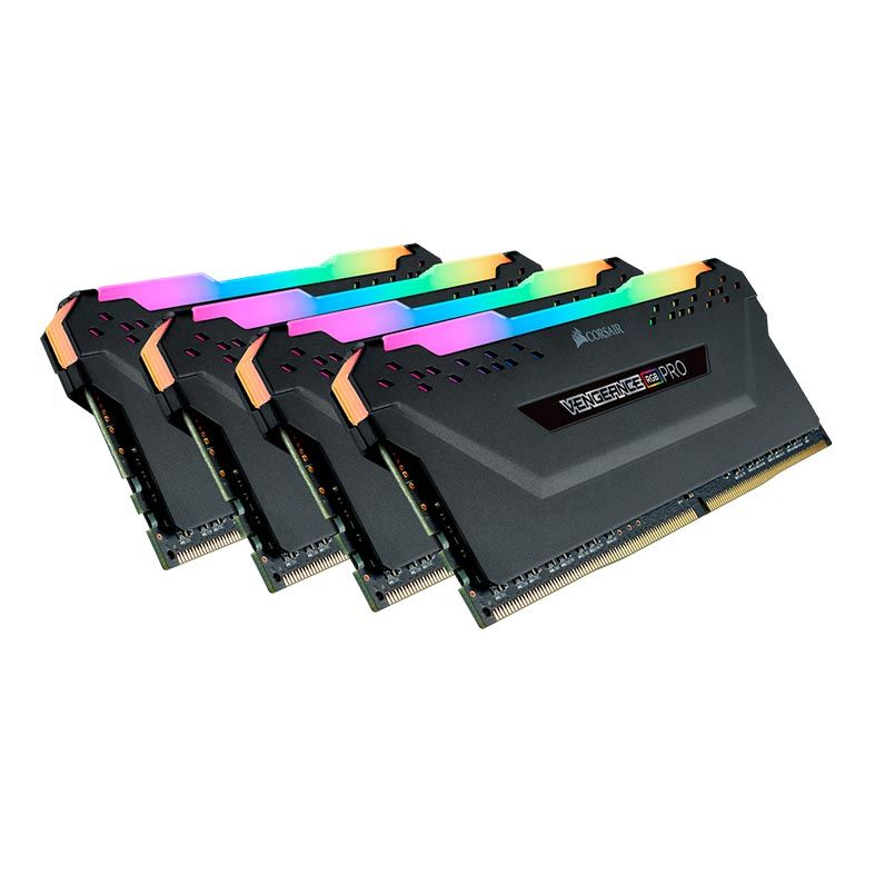 Memoria Corsair Vengeance RGB PRO 32GB (4x8) DDR4 3000MHz C15 Preta, CMW32GX4M4C3000C15