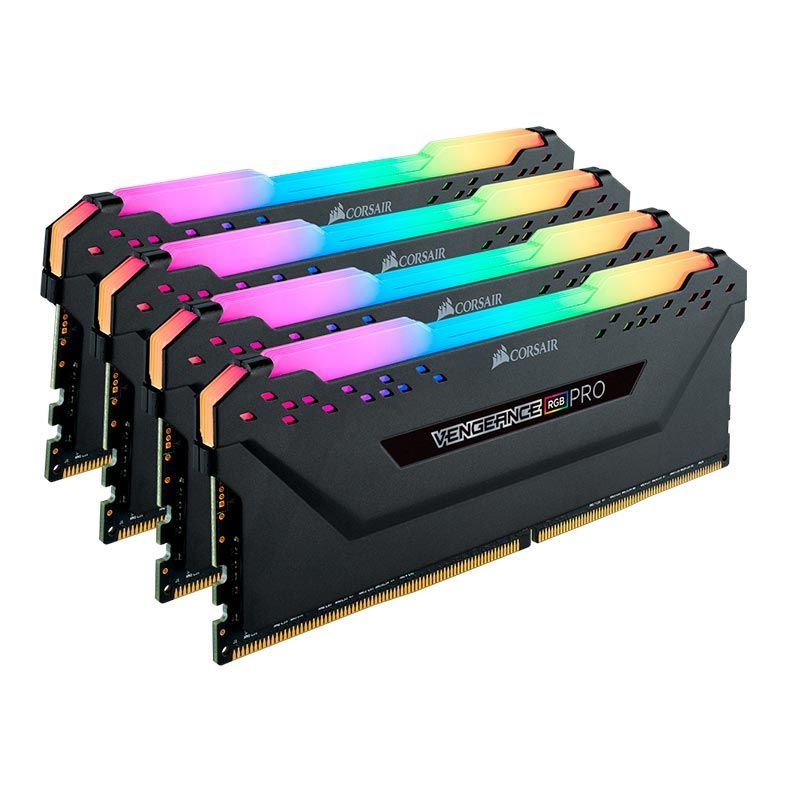 Memoria Corsair Vengeance RGB PRO 32GB (4x8) DDR4 3000MHz C15 Preta, CMW32GX4M4C3000C15