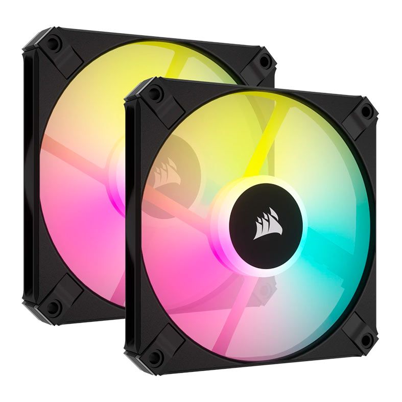 Kit Ventoinhas Corsair Icue AF120 Slim PWM, RGB, 2x120mm, Preto, CO-9050163-WW
