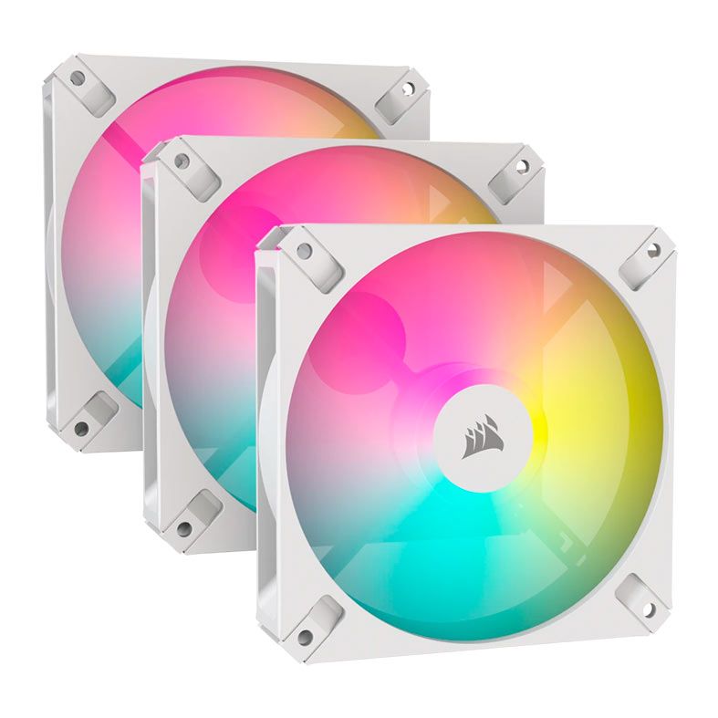 Kit Ventoinhas Corsair Icue AR120 PWM, RGB, 3x120mm, Branco, CO-9050169-WW