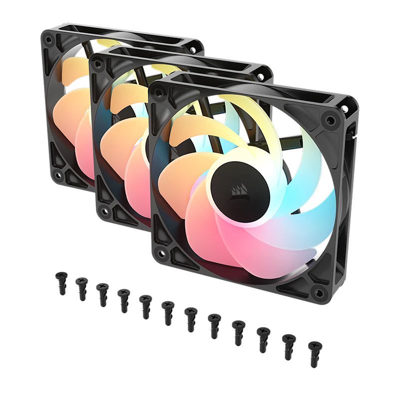 Kit Ventoinhas Corsair RS120-R, ARGB, 3x120mm, Preto, CO-9050196-WW