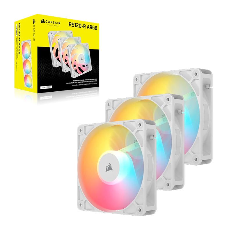 Kit Ventoinhas Corsair RS120-R, ARGB, 3x120mm, Branco, CO-9050197-WW