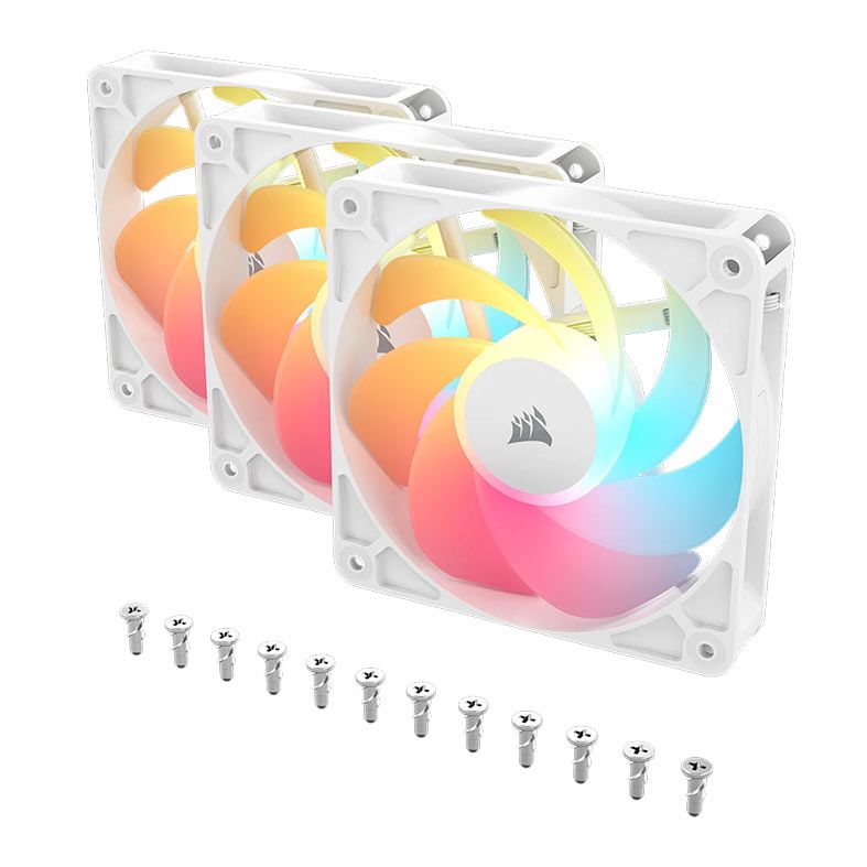 Kit Ventoinhas Corsair RS120-R, ARGB, 3x120mm, Branco, CO-9050197-WW