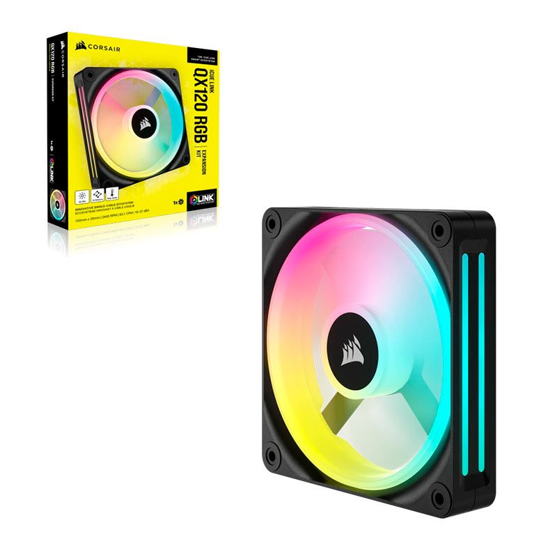Ventoinha Corsair Icue Link QX120, RGB, 120mm, Preto, CO-9051001-WW