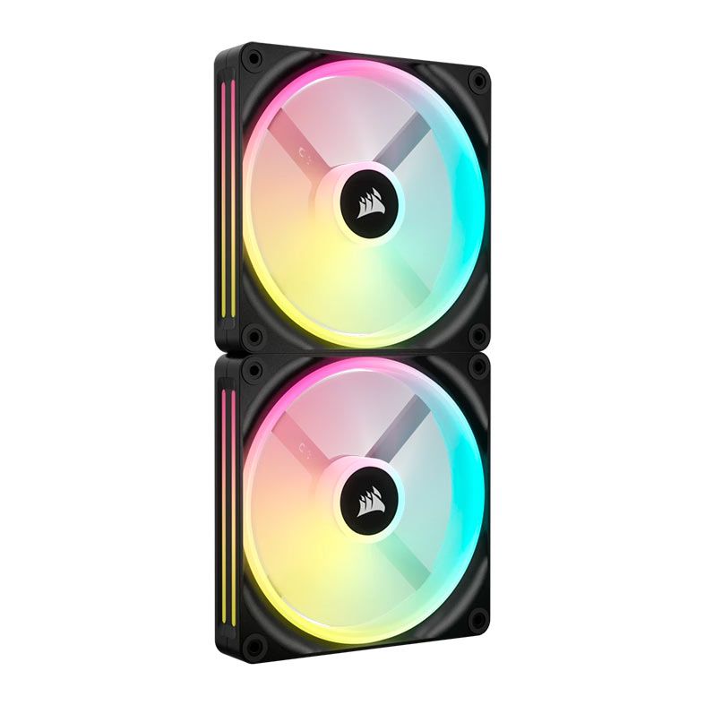 Kit Ventoinhas Corsair Icue Link QX140 PWM, RGB, 2x140mm, Preto, CO-9051004-WW