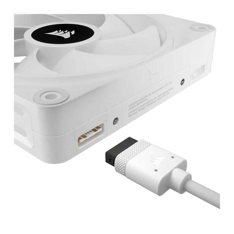 Kit Ventoinhas Corsair Icue Link QX120 PWM, RGB, 3x120mm, Branco, CO-9051006-WW