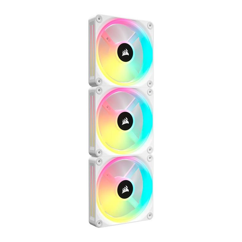 Kit Ventoinhas Corsair Icue Link QX120 PWM, RGB, 3x120mm, Branco, CO-9051006-WW