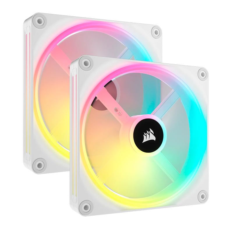 Kit Ventoinhas Corsair Icue Link QX140 PWM, RGB, 140mm, 2x140mm, Branco, CO-9051008-WW