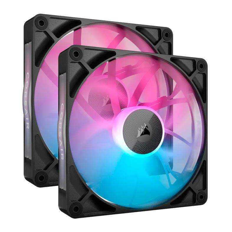 Kit Ventoinhas Corsair Icue Link RX140 PWM, RGB, 2x140mm, Preto, CO-9051020-WW