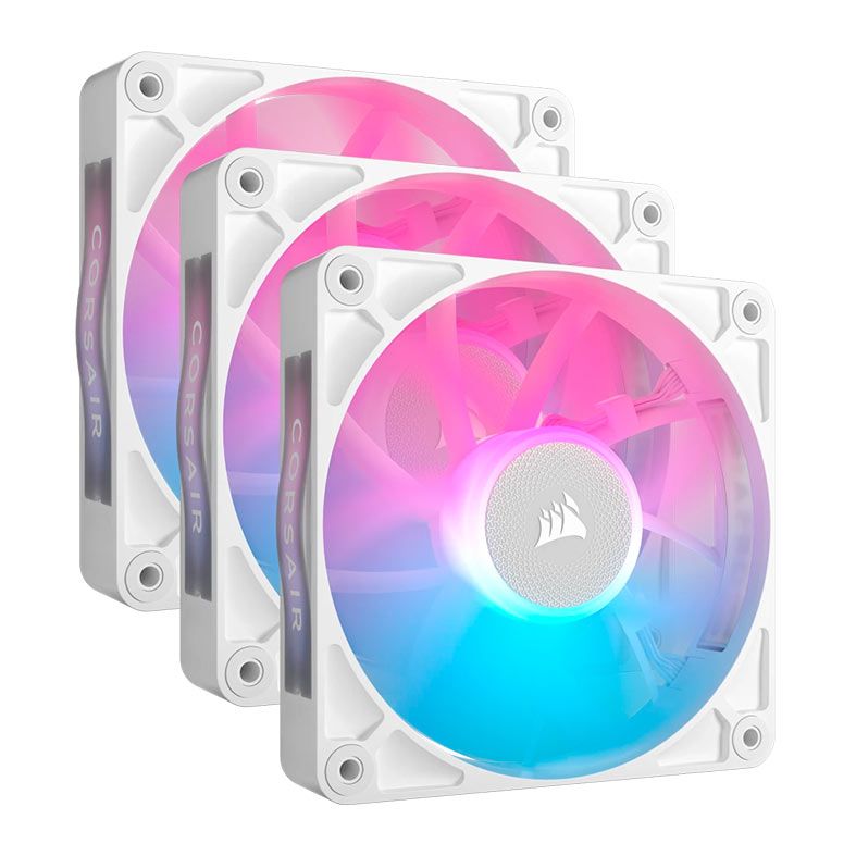 Kit Ventoinhas Corsair Icue Link RX120 PWM, RGB, 3x120mm, Branco, CO-9051022-WW