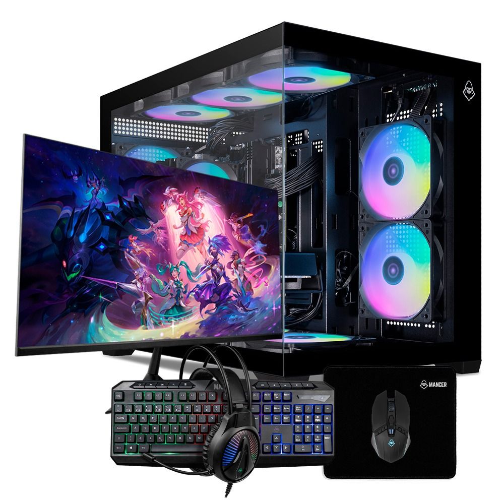 PC Gamer Completo Pichau Ísis VIII, AMD Ryzen 5 5500, GeForce RTX 5060 8GB, 16GB DDR4, SSD M.2 480GB + Monitor + Kit Periféricos