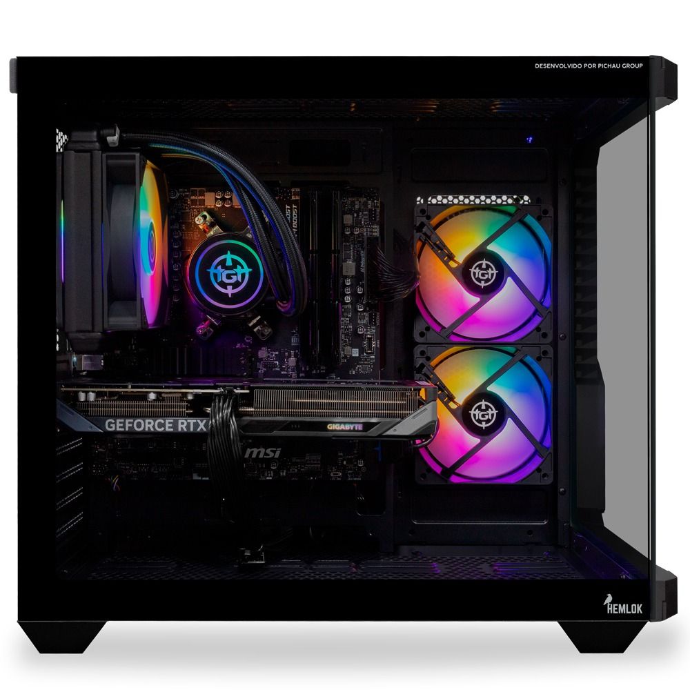 PC Gamer Pichau, AMD Ryzen 7 5700X, Radeon RX 9070 GRE 12GB, 16GB DDR4, SSD 480GB